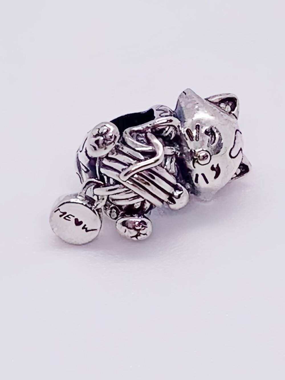 Pandora Kitten & Yarn Ball Charm Dangle Pendant